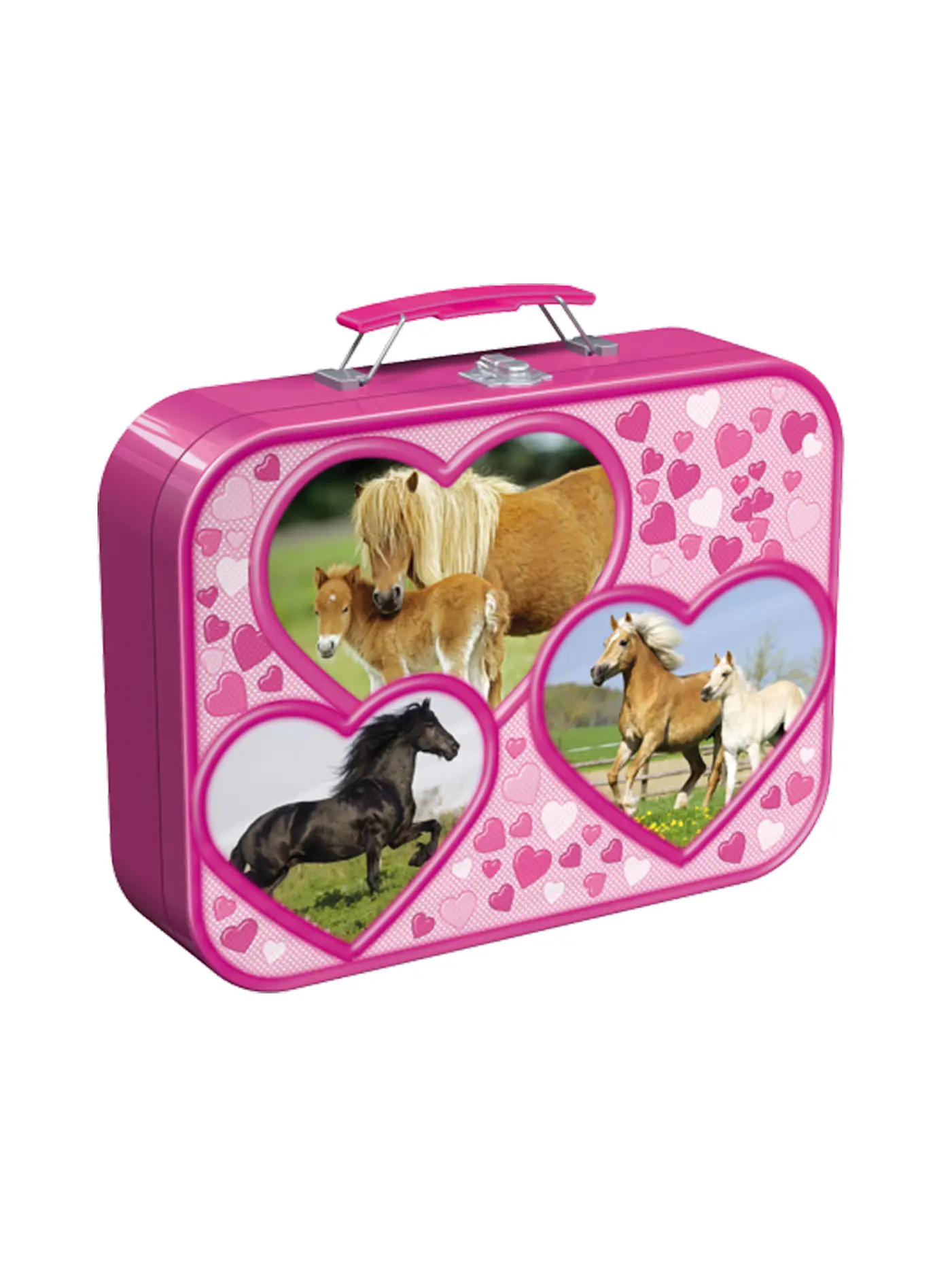 SCHMIDT-SPIELE | Puzzle-Box im Metallkoffer Pferde | 